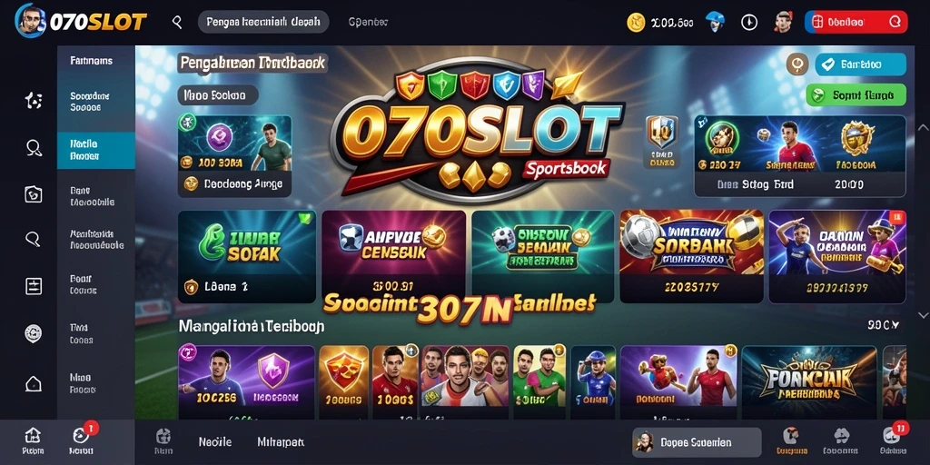 Tampilan gameplay Sportsbook yang menarik dan informatif.