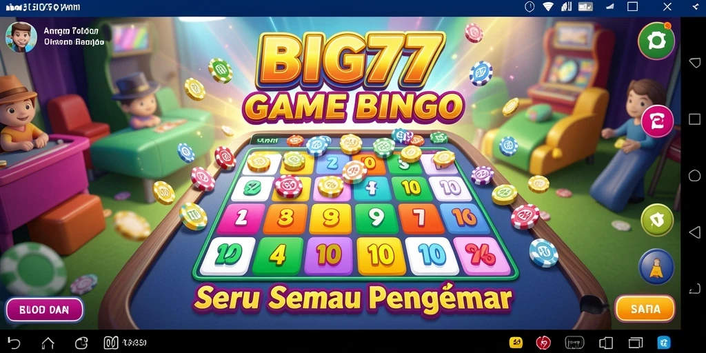Tampilan menarik dari gameplay Bingo di BIG77.