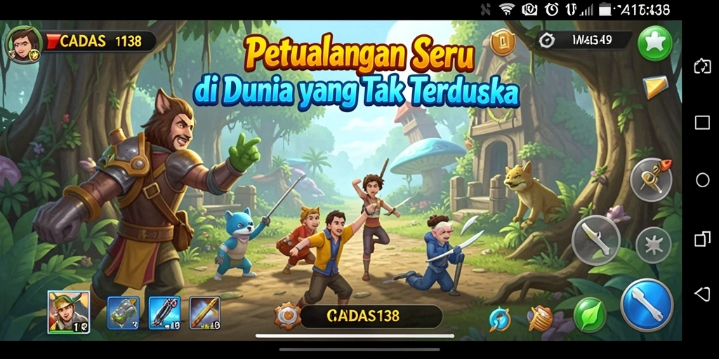 Tampilan gameplay CADAS138 yang mendebarkan dalam dunia petualangan.