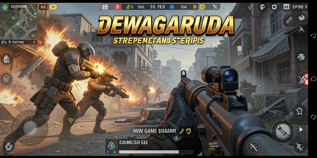 Screenshot yang menampilkan aksi pertempuran mendebarkan di DEWAGARUDA.