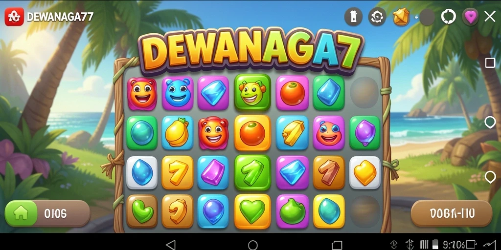 Tampilan gameplay menarik DEWANAGA77 dengan grafis warna-warni.