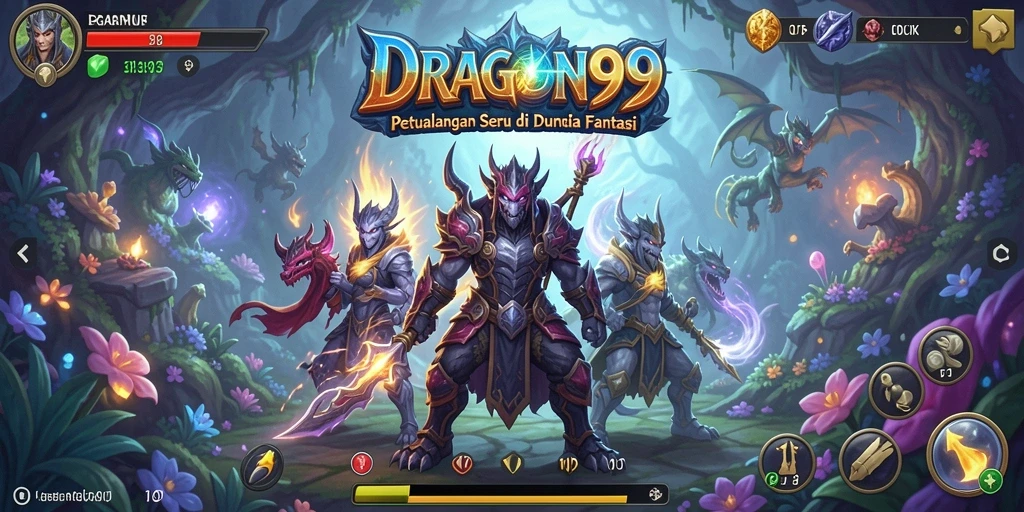 Screenshot DRAGON99 yang menampilkan gameplay seru dan petualangan di dunia fantasi.