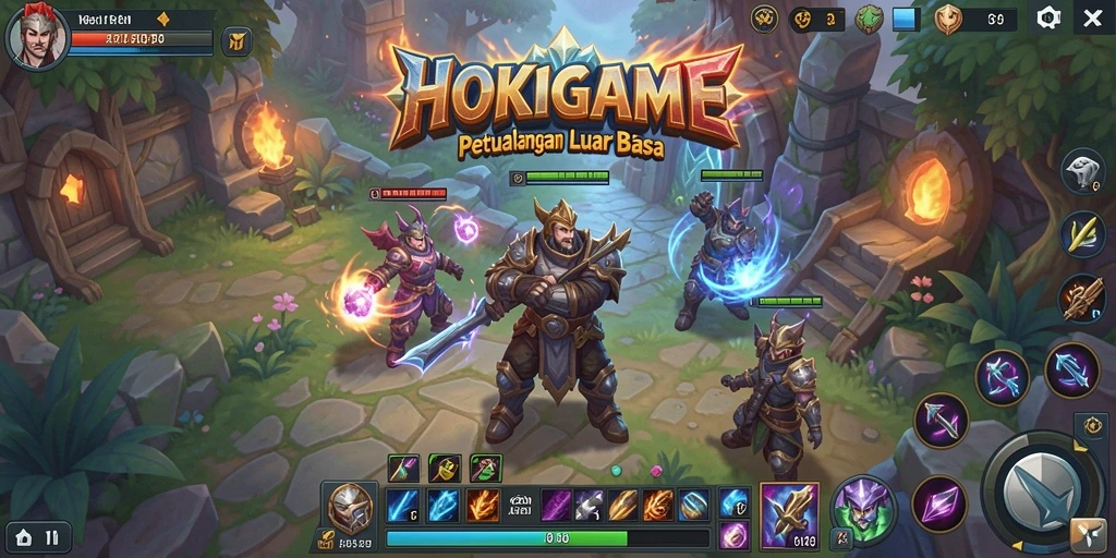Tangkapan layar menampilkan pertarungan epik dalam HOKIGAME.