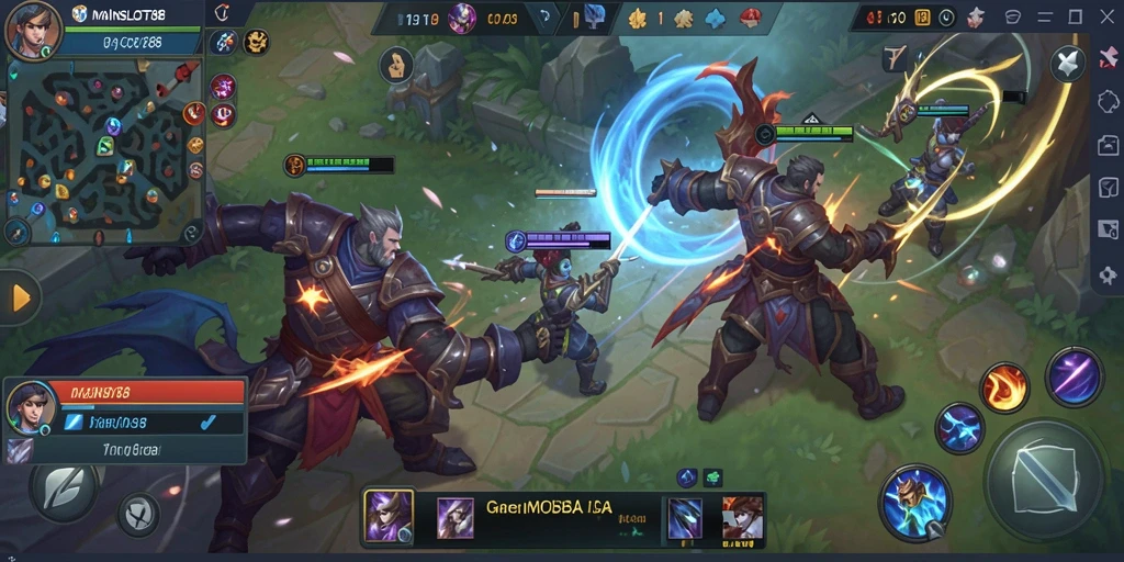 Tampilan gameplay seru dari MAINSLOT88 dengan aksi MOBA yang mendebarkan.