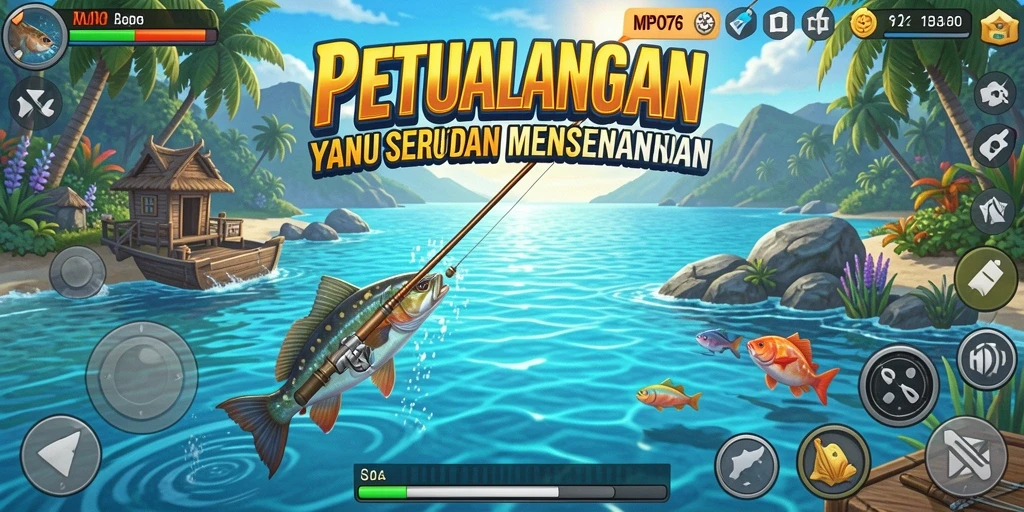 Screenshot MPO76 menampilkan situasi memancing yang mendebarkan dan grafis yang memukau.