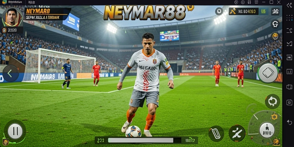 Gameplay NEYMAR88 yang menarik dengan aksi sepak bola spektakuler.