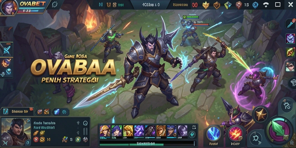 Tampilan mendebarkan dari gameplay MOBA OVABET yang seru.