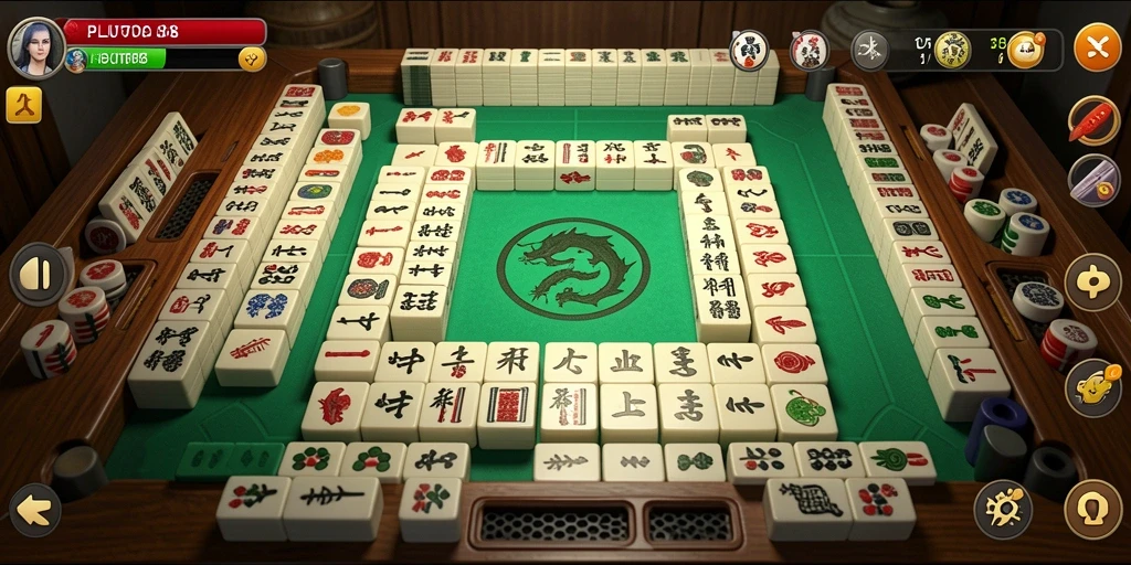 Tampilan menarik dari gameplay Mahjong di PLUTO88 yang penuh warna.