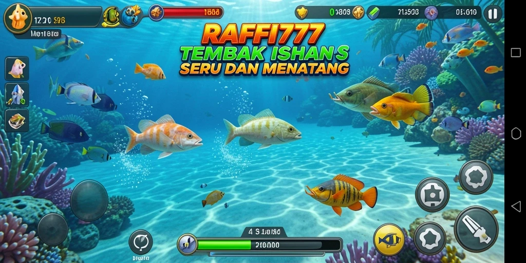 Tampilan seru dari gameplay Tembak Ikan RAFFI777.