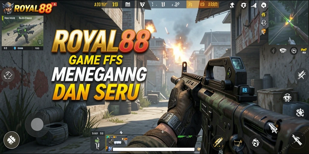 Tampilan gameplay menegangkan dalam ROYAL88 saat bertempur di arena.