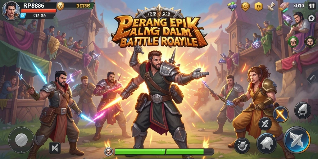 Tampilan gameplay seru dalam pertempuran Battle Royale.