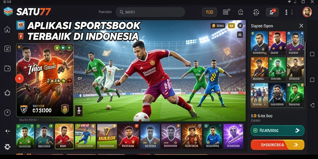 Screenshot SATU77 menampilkan antarmuka sportsbook yang menarik.